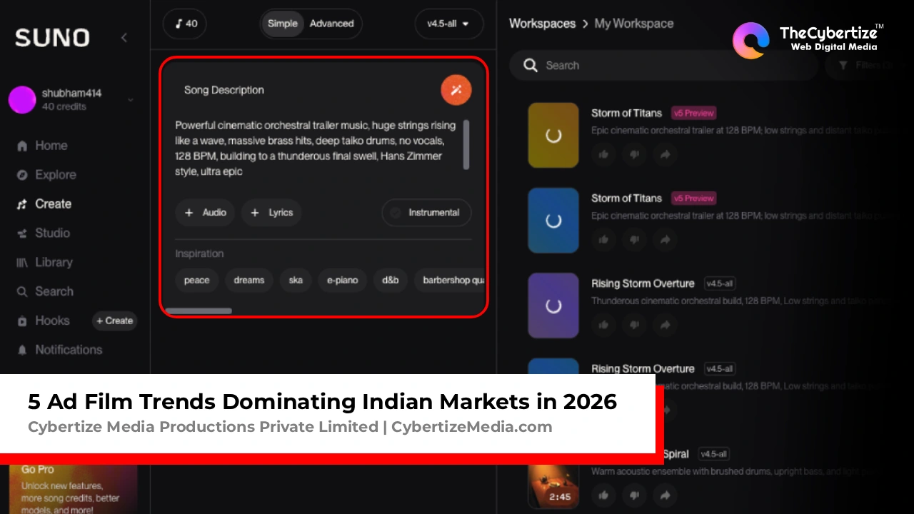 10 Suno AI Prompts for Powerful BGM for Your Ad Film 2026 (With Real-World Use Cases)